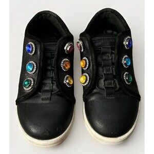 Kurt Geiger London Laney Octavia Kids Shoes Black Colorful Rhinestones Size 9